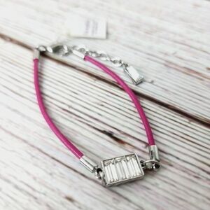 LIA SOPHIA PINK RHINESTONES LEATHER BRACELET‎ NEW WOMEN'S NWT